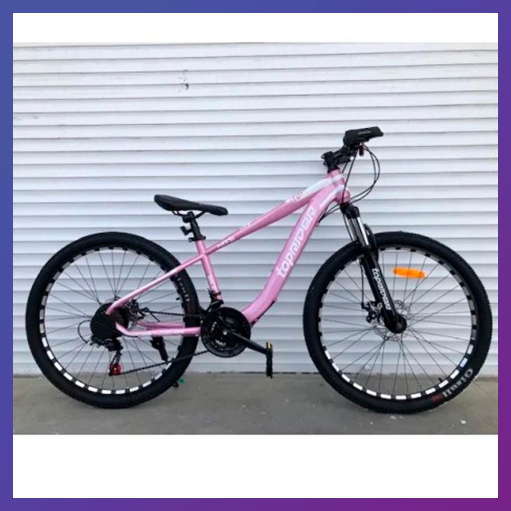 Велосипед гірський двоколісний одноподвесный на сталевій рамі TopRider 550 27,5" колеса 15" рама рожевий