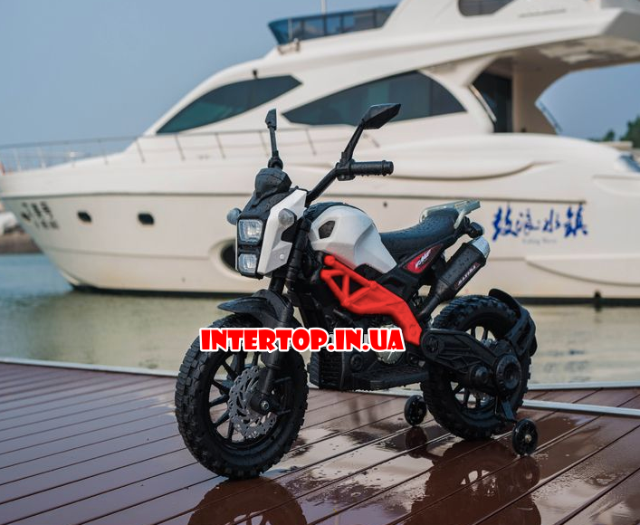 Дитячий електромотоцикл Harley Davidson на акумуляторі з м'якими EVA колесами M 4267 білий для дітей 3-8лет
