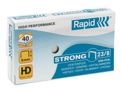 Скоби посилені Rapid 23/08, уп. 1000 шт., товщина скріплення до 40 аркушів.