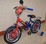 Велосипед дитячий двоколісний з кошиком Mustang Тачки 12" зріст 80-105 см вік 2 до 5 років синій, фото 3