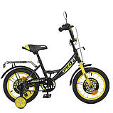 Велосипед дитячий двоколісний Profi Y1443-1 14" зростання 95-115 см вік 3 до 6 років, чорний, фото 5