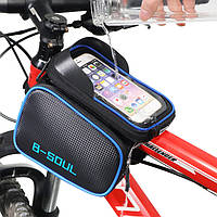 Велосипедна сумка B-Soul з відділенням для телефона на раму Blue