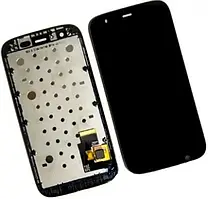 Дисплей Motorola Moto G XT1032, XT1033, XT1036 модуль в зборі з тачскріном, з рамкою, чорний