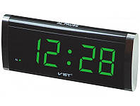 Часы VST VST-730 сетевые 220В led будильник Black (1819)