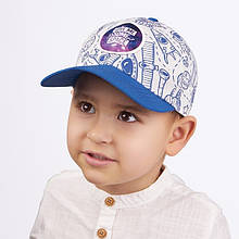 Модна дитяча кепка для хлопчика принт космос Dembo House Україна 48-50 см Білий