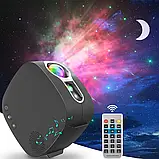 Проектор зоряного неба лазерний, галактика на стелі, нічник з пультом і bluetooth колонкою - Білий, фото 8