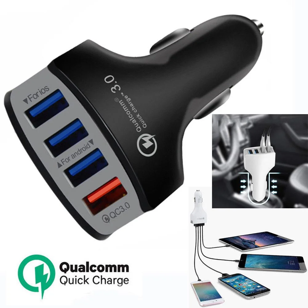 Автомобільна зарядка на 4 usb Quick Charge 3.0 Швидке заряджання