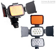 Накамерне світлодіодне світло LED-5012 Pro зі шторками, 5000K-6000 K (3500K/фільтр) + АБ + З/У