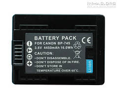Акумулятор для відеокамери Canon BP-745, 4450 mAh.
