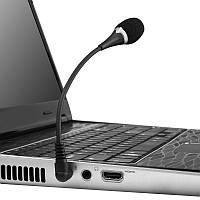 Зовнішній компактний мікрофон Kandi з гнучким кабелем для комп'ютера, ноутбука, фотовідеокамер, 3 піни
