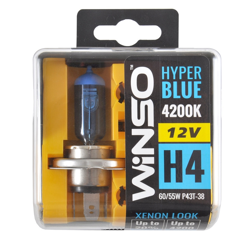 Автолампи Winso H4 12V HYPER BLUE 4200K 60/55W P43t-38 (2шт.)