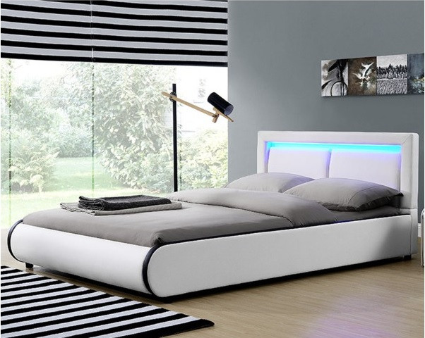 Шкіряне ліжко MURC 140х200 см з LED підсвічуванням