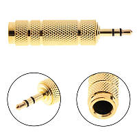 Адаптер перехідник аудіо Alitek Jack 3.5 мм M 3pin — 6.3 мм F Gold Stereo