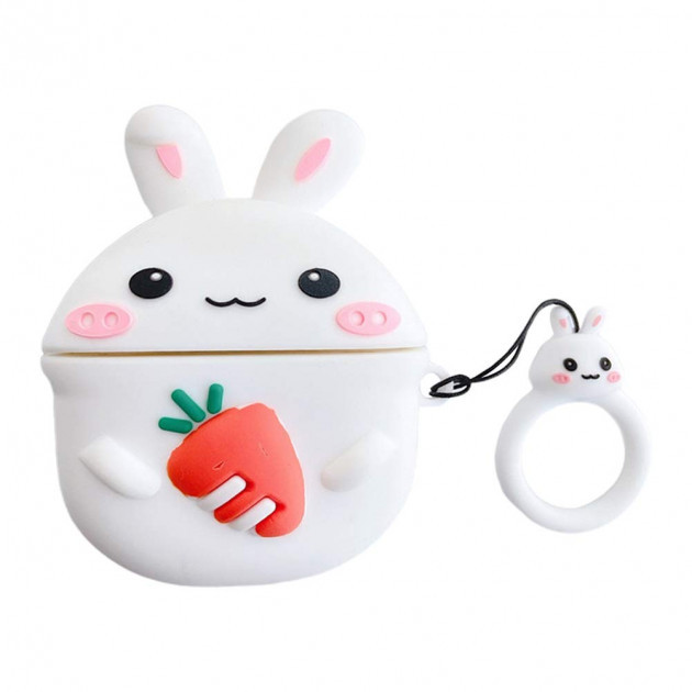 Чохол для навушників Apple AirPods Pro Alitek Кролик з морквою + тримач, фото 1