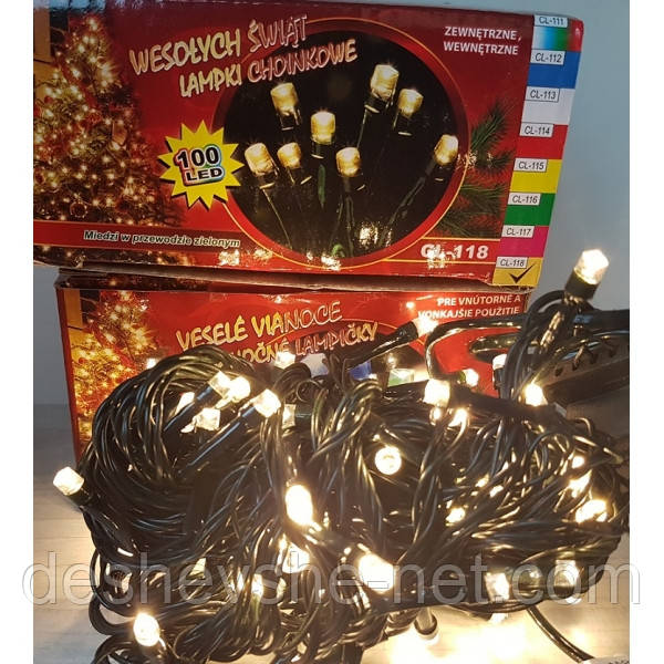 Гірлянда на 100 LED біла тепла