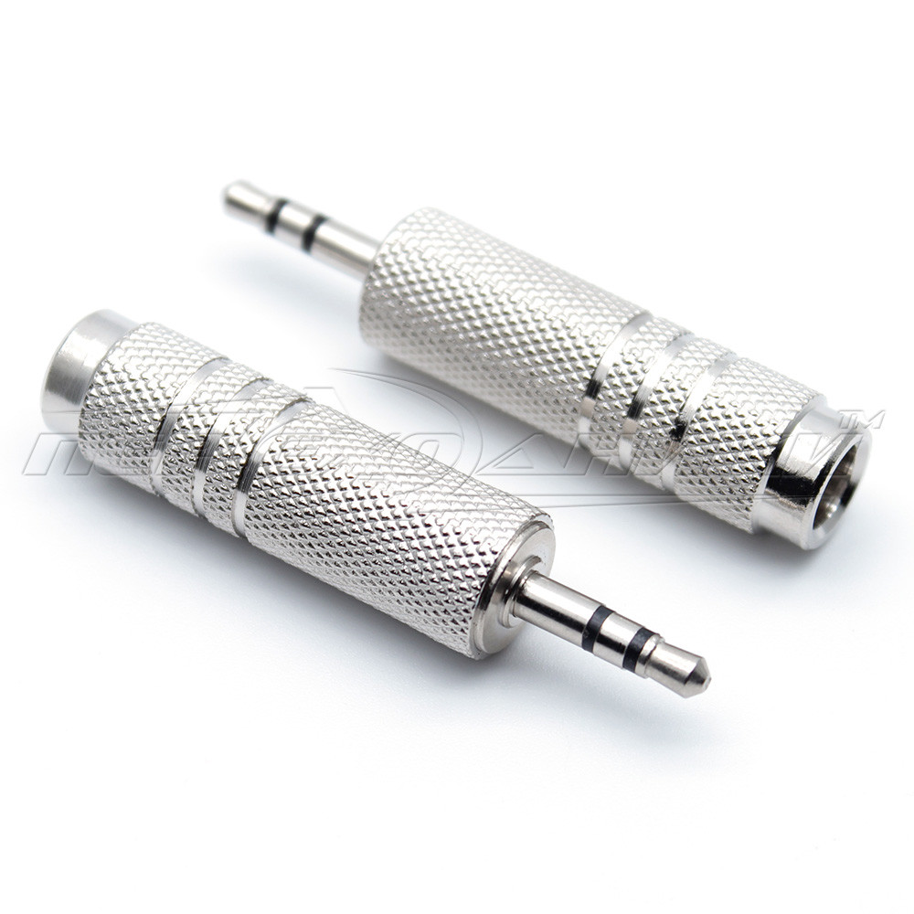 Перехідник гніздо 6.3 стерео-штекер 3.5 мм стерео (метал)