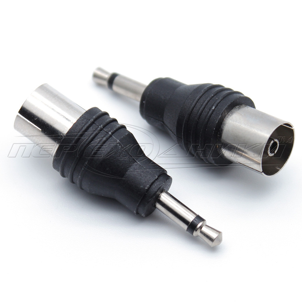 Перехідник штекер 3.5 мм mono — гніздо TV (пластик)