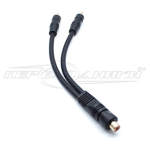 Перехідник 2х штекер RCA — гніздо RCA, мідь, 0.2 м, фото 2