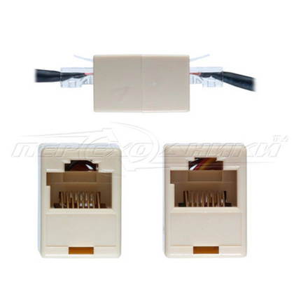 Перехідник з'єднувач RJ45, гніздо — гніздо (8P-8C), фото 2