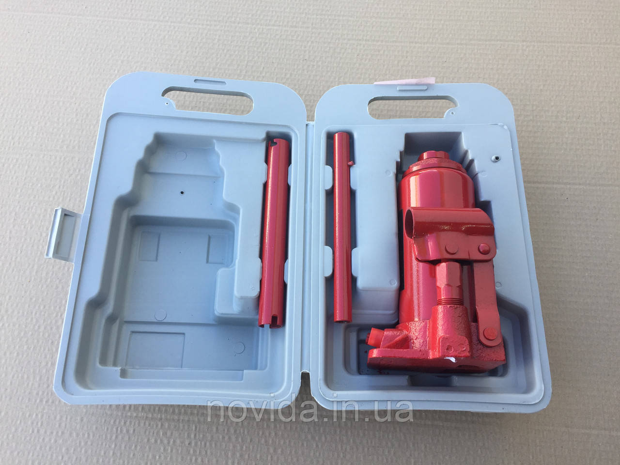 Домкрат пляшковий, 5т пластик, червоний H=195/380 4905826227