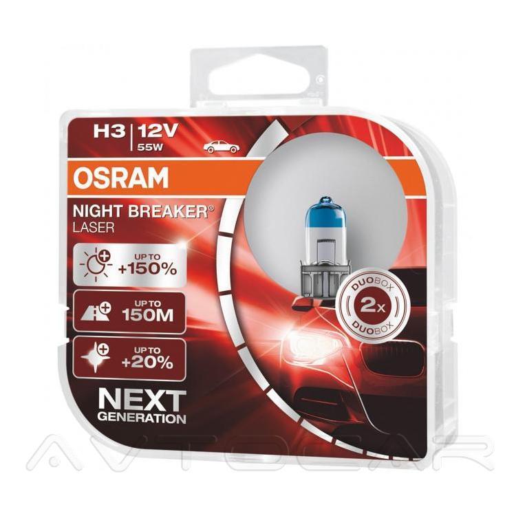 OSRAM Night Breaker Laser +150% Н3 64151NLHCB 2 шт. у комплекті