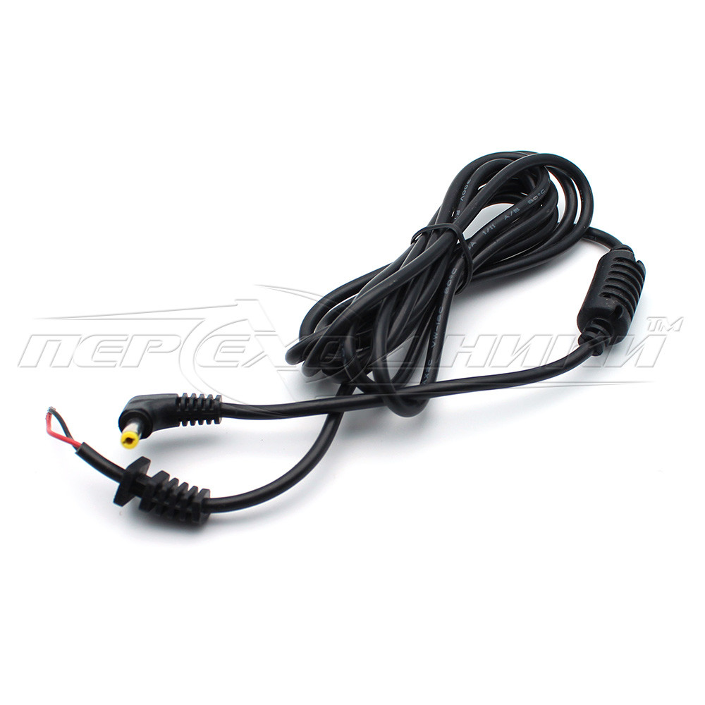 DC кабель живлення 4.0х1.7 мм (ASUS, ACER), 1 ферит, 1.2 м, кутовий штекер