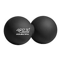 Масажний м'яч подвійний 4FIZJO Lacrosse Double Ball 6.5 x 13.5 см 4FJ1226 Black. М'яч для масажу подвійний