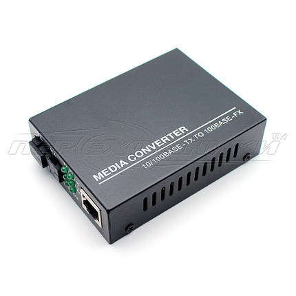 Медіаконвертер 1310 WDM (IC+113), 10/100 Мбіт одноволоконний Full/Half duplex, SC 25 км, фото 2
