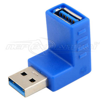 Перехідник USB 3.0 AM - AF, кутовий, фото 2