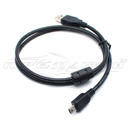 Кабель USB 2.0 AM — mini USB (добра якість), 1 ферит, 0.8 м, фото 1