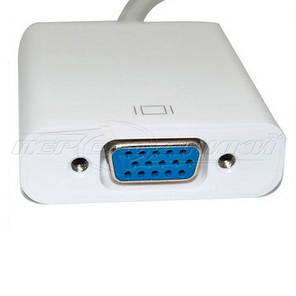 Конвертер micro HDMI (M) to VGA (F), білий, чорний, фото 4