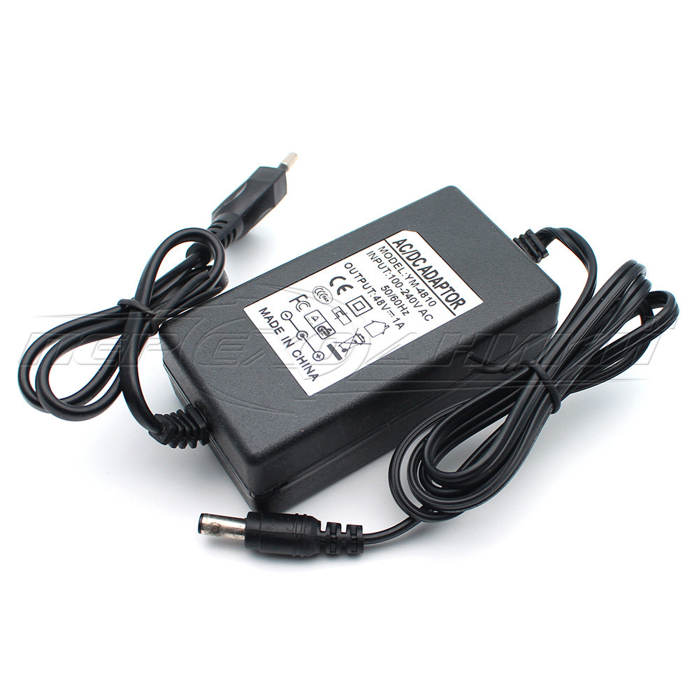 Імпульсний блок живлення для POE 48 V 1 A (48 Вт), штекер 5.5х2.5 мм, 1.1 м (дорочна якість)
