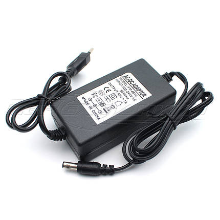 Імпульсний блок живлення для POE 48 V 1 A (48 Вт), штекер 5.5х2.5 мм, 1.1 м (дорочна якість), фото 1