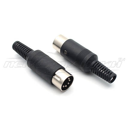 Роз'єм штекер DIN 5 pin 45% на кабель (пластик), фото 1