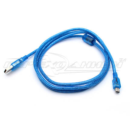 Кабель USB 2.0 AM — mini USB 5 pin з феритом (висока якість), 1.5 м, фото 1