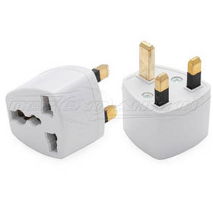 Універсальний електричний мережевий адаптер 10A EU US to UK (Великобританія), білий, фото 1