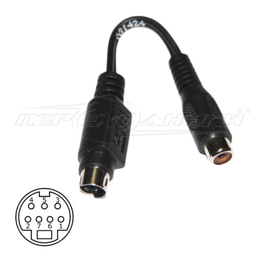 Перехідник штекер 7 pin S-Video — гніздо RCA