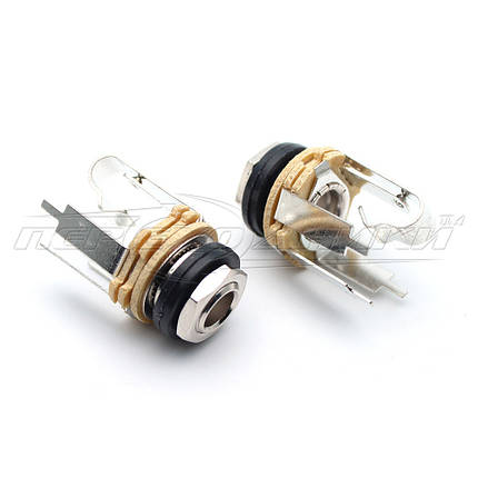 Роз'єм гніздо 6.3 мм моно"SoundProf Line", монтажне з вимкненням (метал), з гайкою, фото 1