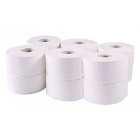 Туалетная бумага в рулоне JUMBO белая, 2-слойная, 15 г/м², 12 рулонов по 96 м