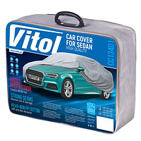 Тент автомобільний Vitol CC13401 з підкладкою PEVA+PP Cotton (M 432х165х120)