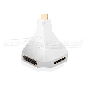 Адаптер Mini DisplayPort (Thunderbolt) to HDMI 4К х 2К + VGA, фото 1