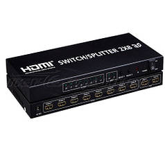 HDMI Switch/Splitter 2х8, HDMI Комутатор/розгалужувач 2х8, з пультом