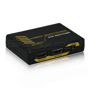 HDMI Switch/Splitter 3х2, HDMI Комутатор/розгалужувач 3х2, з пультом, фото 1