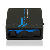 SPDIF/Toslink цифровой оптический аудио switch 3х1 с пультом, фото 2