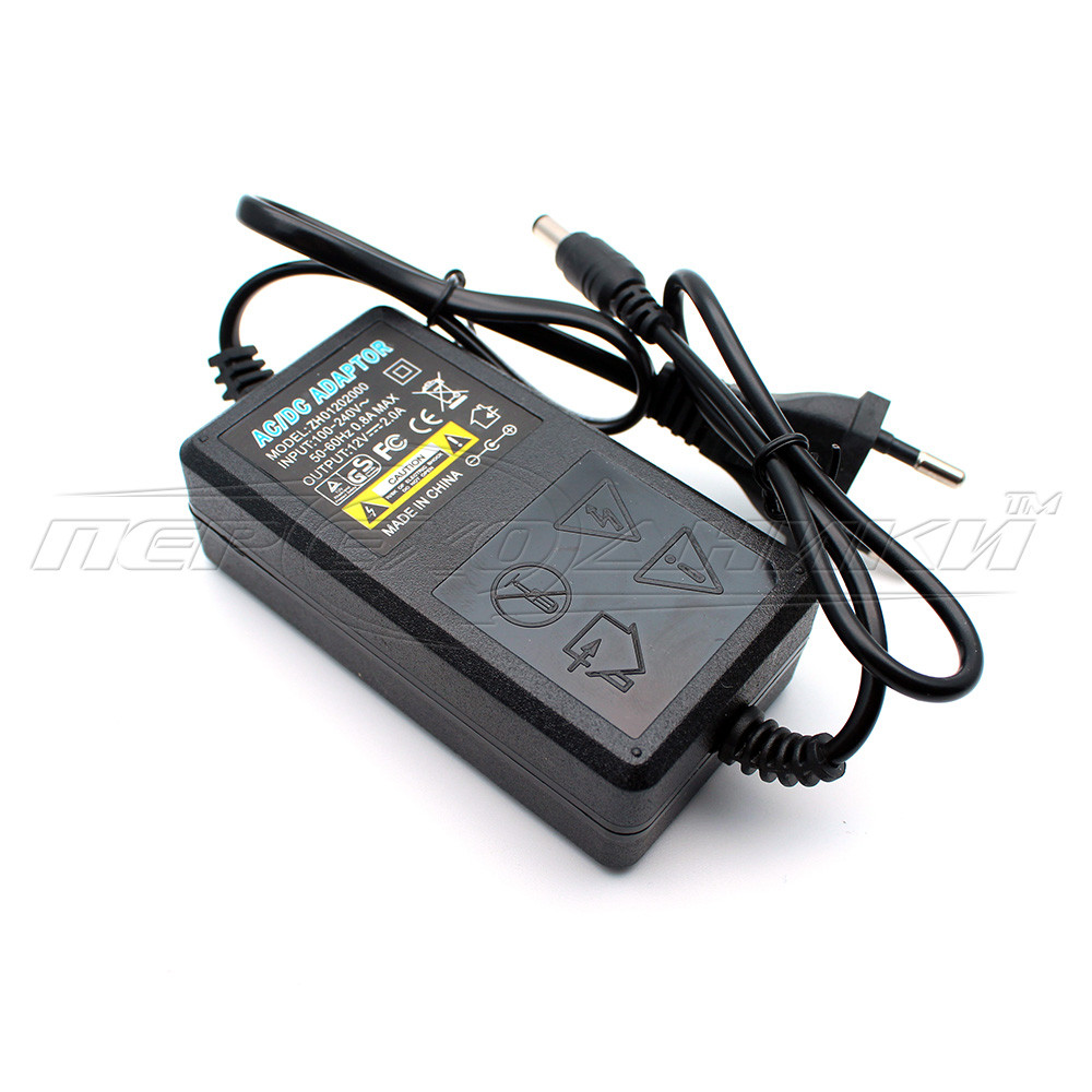 Імпульсний блок живлення 12 V 2 A (24 Вт), штекер 5.5х2.5 мм, 1 м (добру якість)