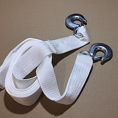 Трос буксирувальний 8 т. стрічка 75 мм. 5м. З гак, білий 1905802294