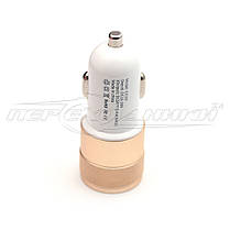 Автомобільний зарядний пристрій USB 2.4 A (2USB), gold, фото 3
