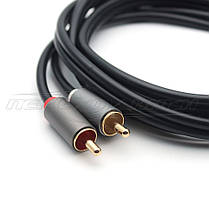 Кабель аудіо 2RCA-2RCA (висока якість) New Design, 1 м, фото 4