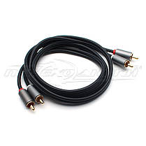 Кабель аудіо 2RCA-2RCA (висока якість) New Design, 1 м, фото 5