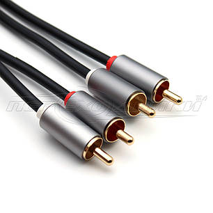Кабель аудіо 2RCA-2RCA (висока якість) New Design, 10 м, фото 3